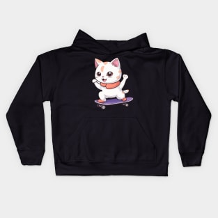 Skateboard Cat Kids Hoodie